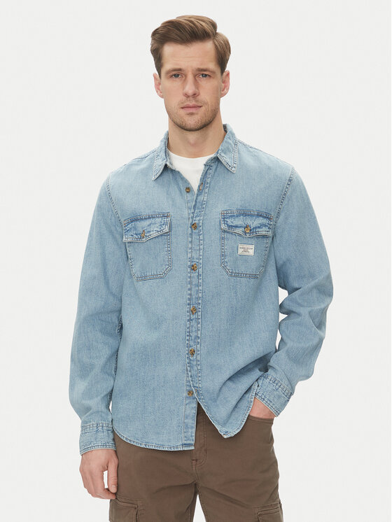 Guess Jeans Koszula jeansowa M5GH56 D5M82 Niebieski Regular Fit