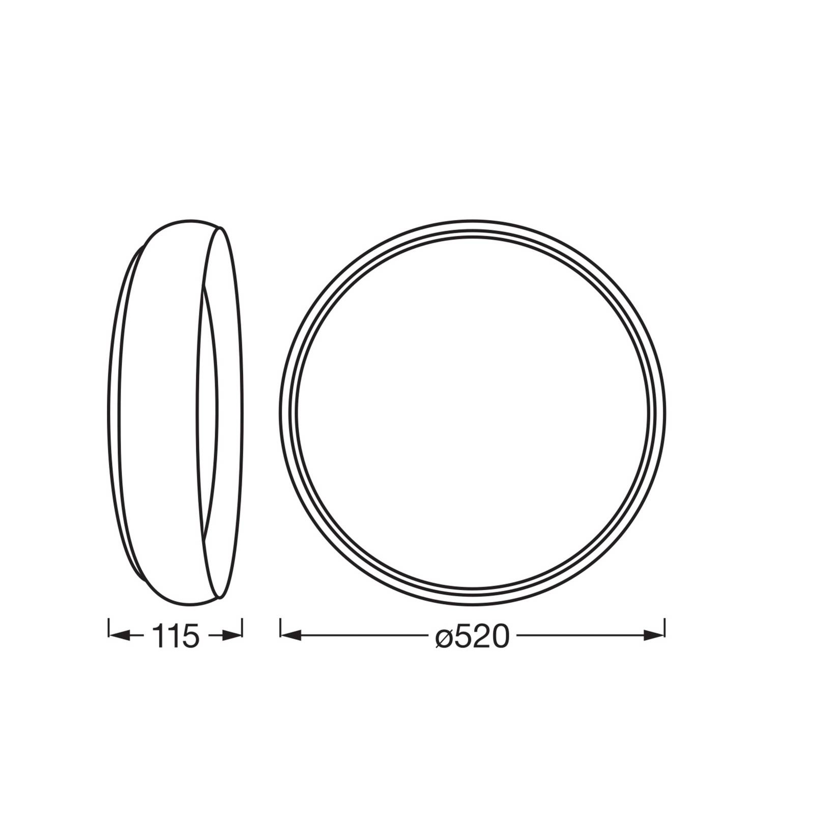 OSRAM Lampa sufitowa LED ORBIS LIVIA, możliwość ściemniania, aluminiowy / szary / cynkowy, metal