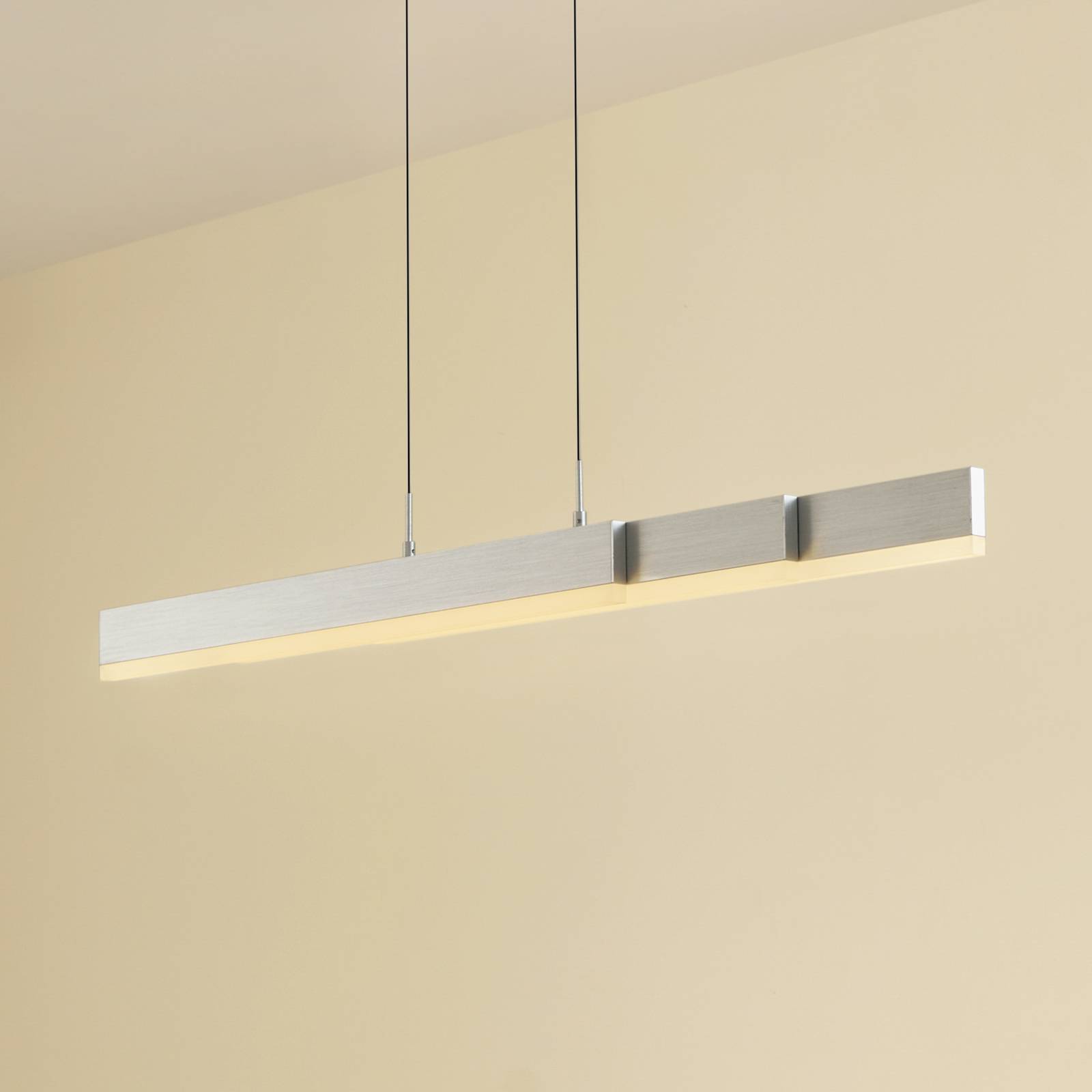 Lampa wisząca Torven Lucande, możliwość ściemniania, aluminiowy / szary / cynkowy, salon / jadalnia, metal, nowoczesny