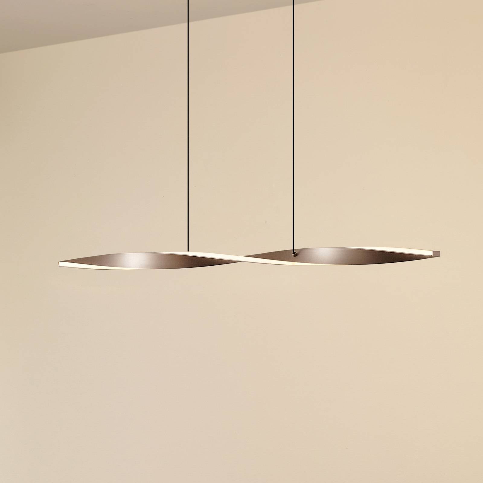 Lampa wisząca Jaren Lindby, brązowy / rdzawy, salon / jadalnia, metal, nowoczesny