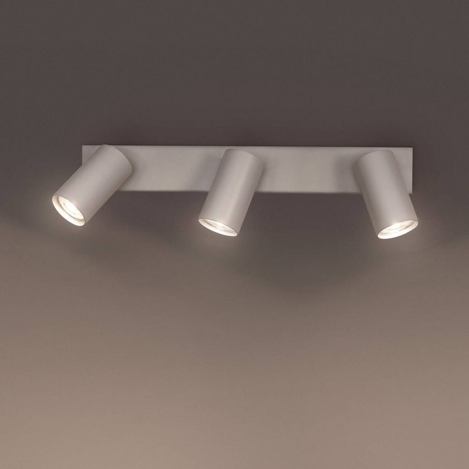 OSRAM Reflektor sufitowy OCTAGON firmy OSRAM, biały, 3-punktowa, GU10-LED 927 OCTAGON, możliwość ściemniania, biały / opal, salon / jadalnia, metal, nowoczesny
