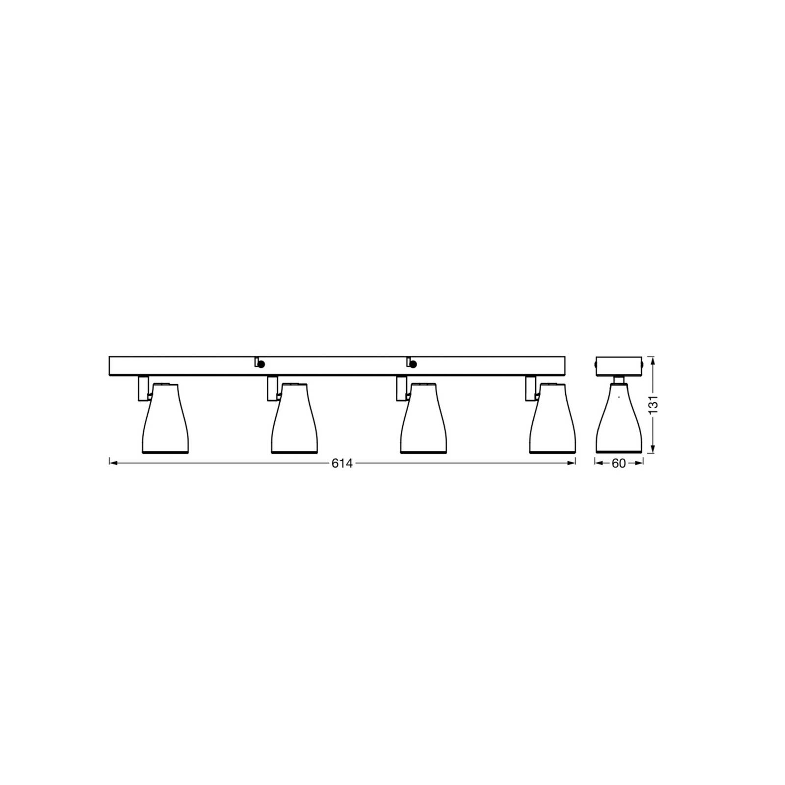 OSRAM Reflektor sufitowy PEAR, szary, 4-punktowa, GU10-LED 2700 K PEAR, aluminiowy / szary / cynkowy, tworzywo sztuczne