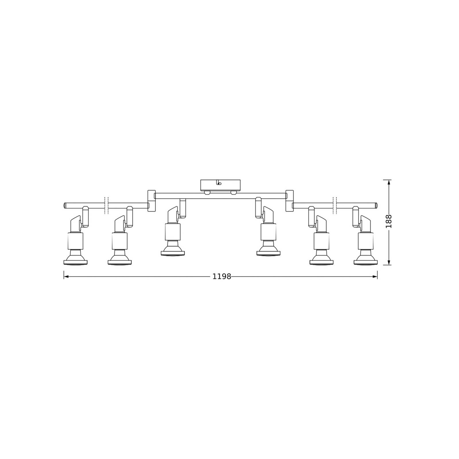 OSRAM Reflektor sufitowy OSRAM, srebrny, metalowy, 6-punktowa GU10-LED 2700 K, chromowy / srebrny, aluminium