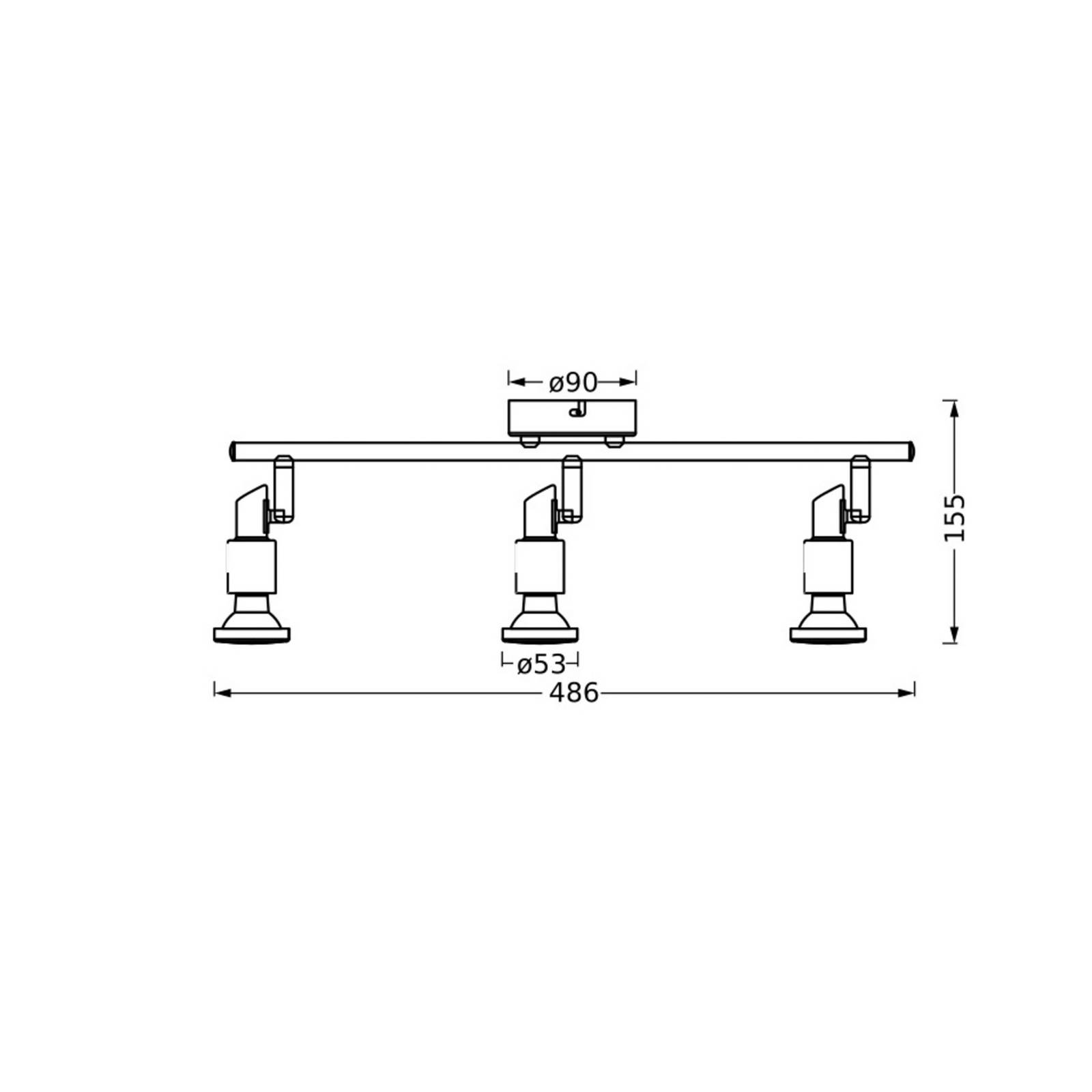 OSRAM Reflektor sufitowy OSRAM, biały, 3-punktowa, metalowy, GU10-LED 927 ściemniany, możliwość ściemniania, biały / opal, metal