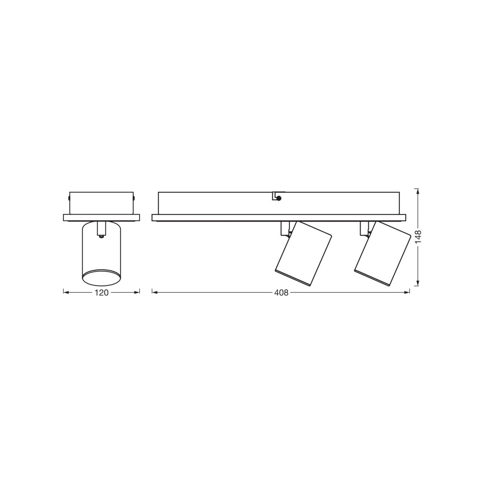 OSRAM Reflektor sufitowy LED MARS CLICK-SELECT, 2 punkty świetlne, czarny CLICK-SELECT, czarny, salon / jadalnia, metal, nowoczesny