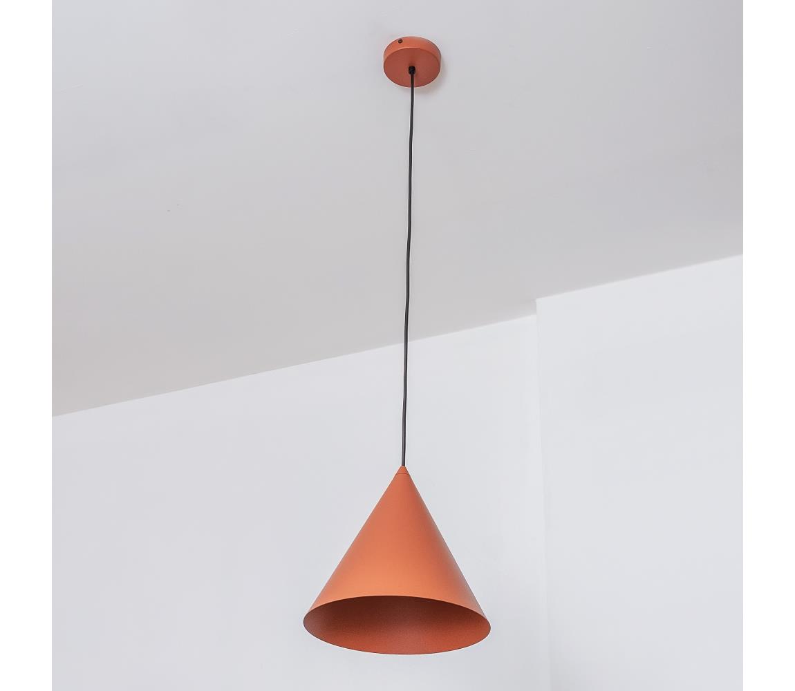 Lampa wisząca na przewodzie ETNA 1xE27/15W/230V śr. 18,5 cm pomarańczowa