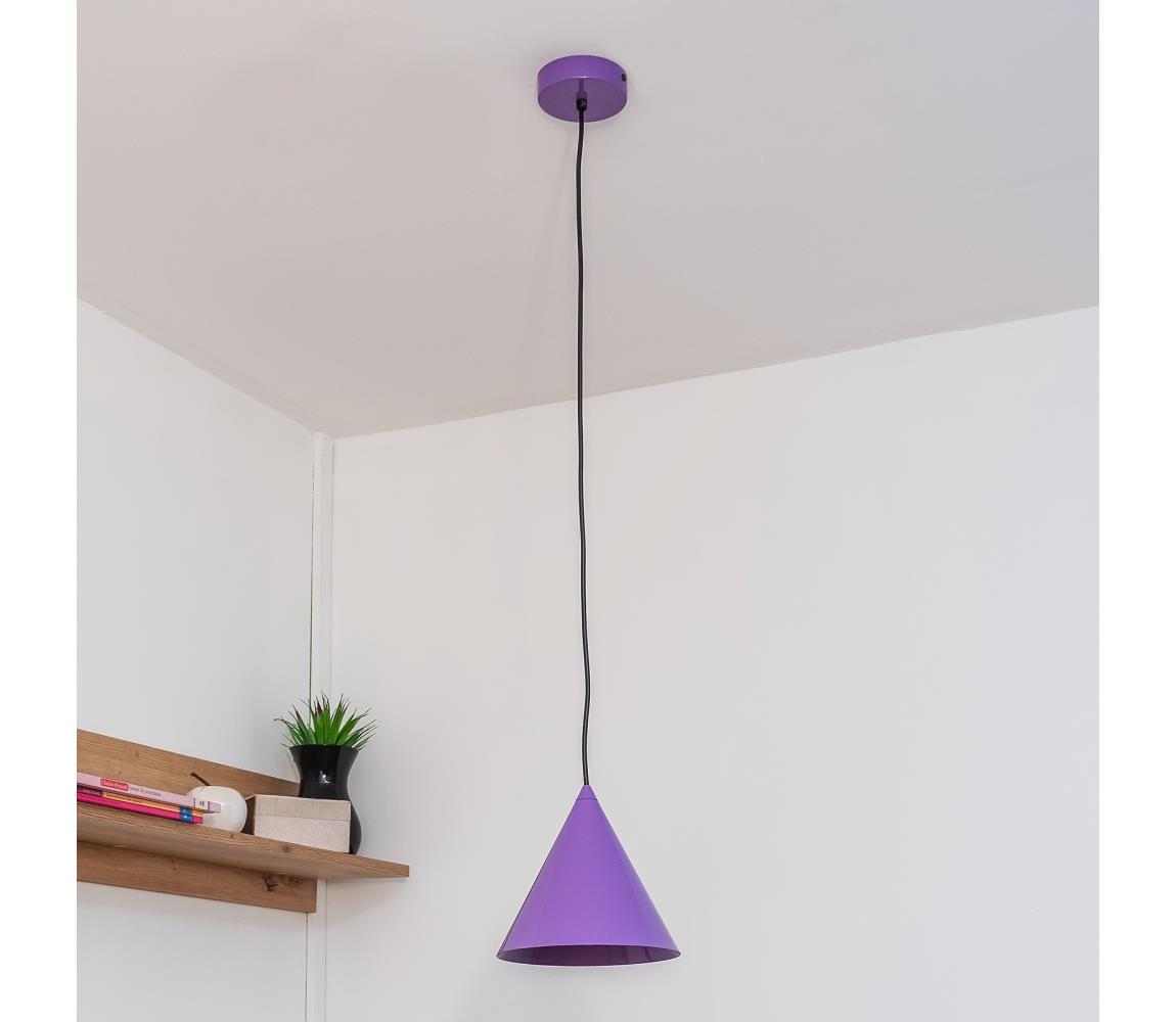 Lampa wisząca na przewodzie ETNA 1xE27/15W/230V śr. 18,5 cm fioletowa