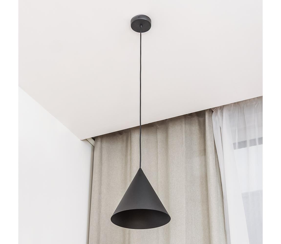 Żyrandol na lince ETNA 1xE27/15W/230V, Ø 25 cm, czarny