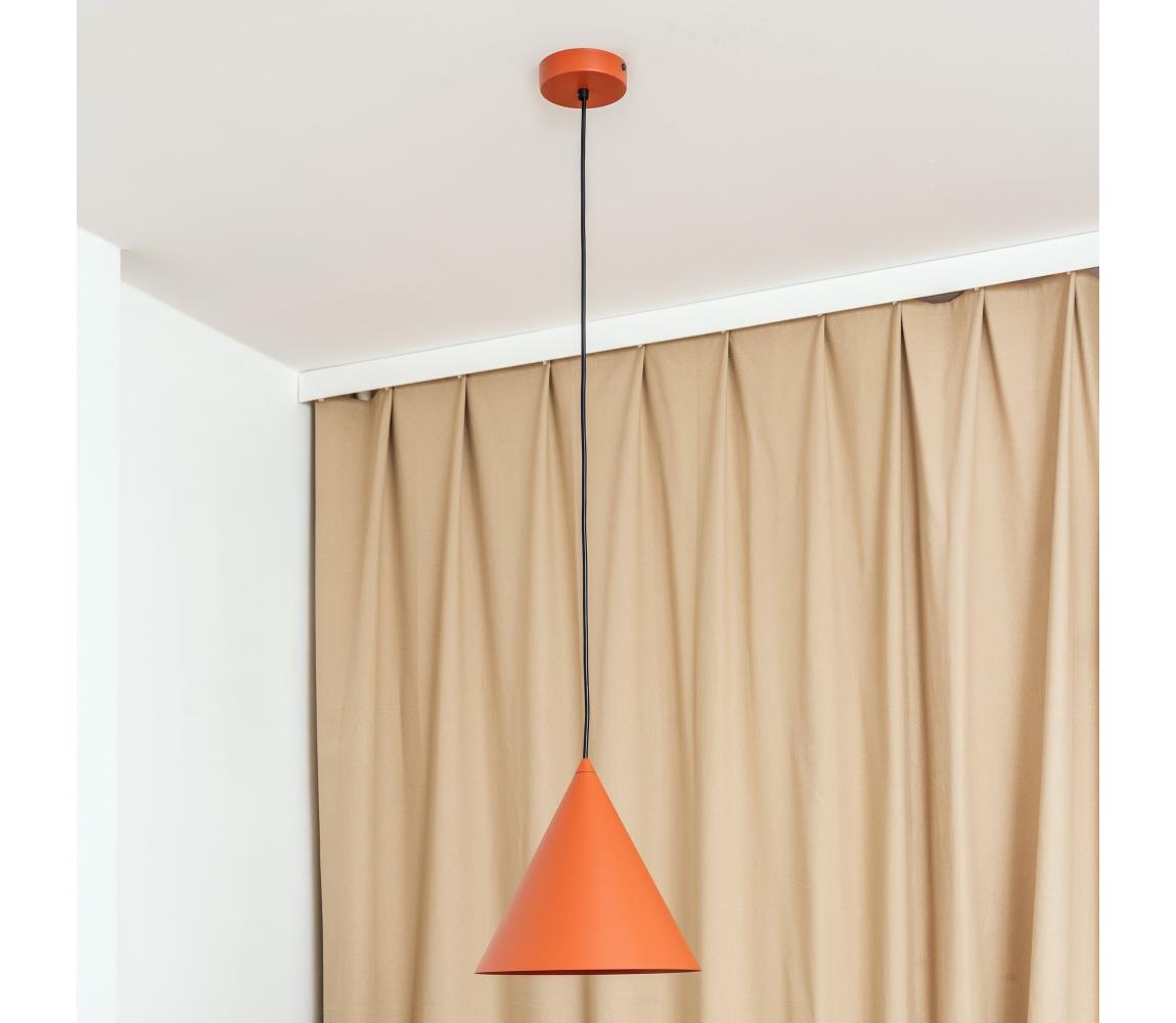 Lampa wisząca na przewodzie ETNA 1xE27/15W/230V, średnica 25 cm, pomarańczowa
