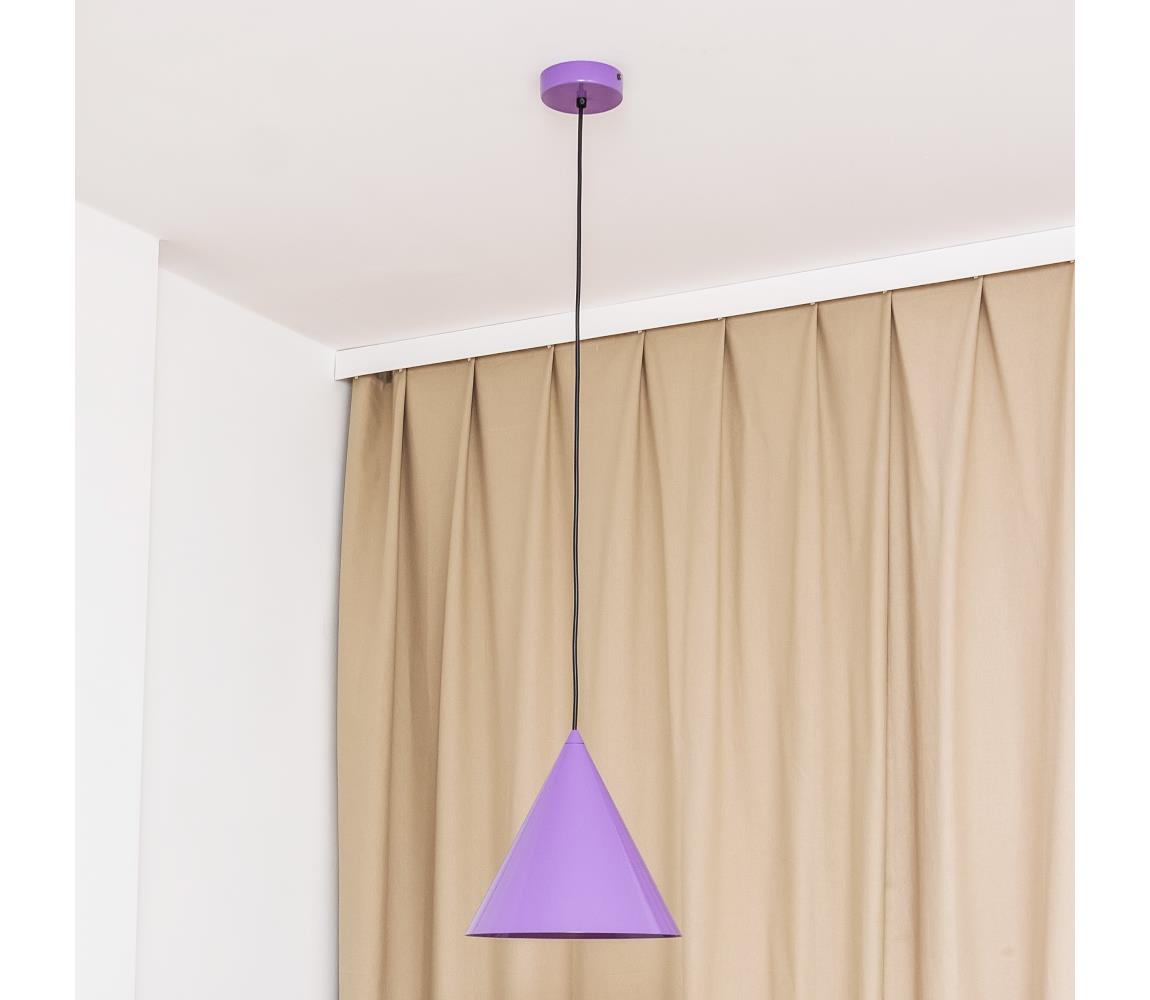 Lampa wisząca na przewodzie ETNA 1xE27/15W/230V śr. 25 cm fioletowa