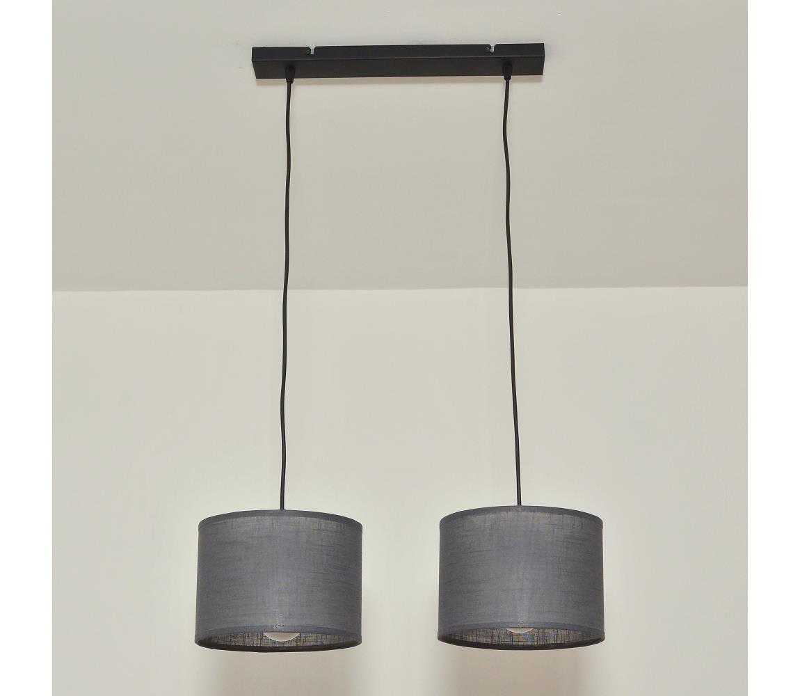 Lampa wisząca na przewodzie ALBA 2xE27/15W/230V szara