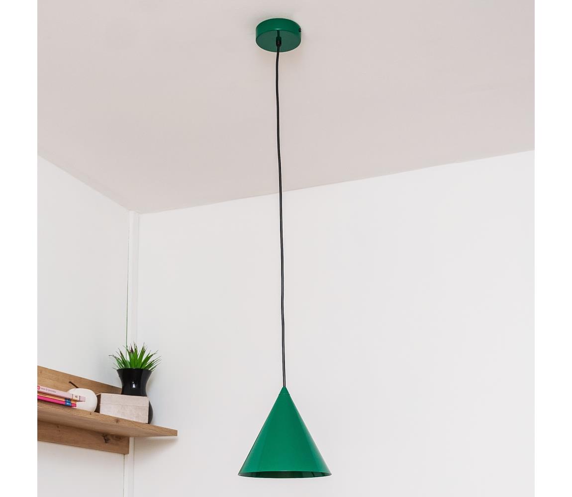 Lampa wisząca na przewodzie ETNA 1xE27/15W/230V śr. 18,5 cm zielona
