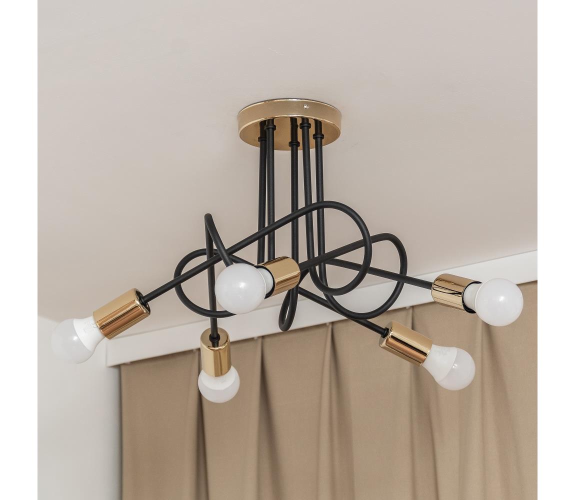 Przysufitowy żyrandol OXFORD 5xE27/15W/230V złoty/czarny