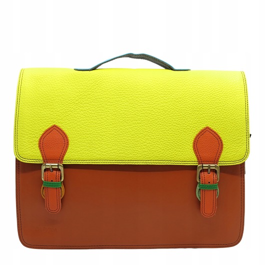 Aktówka torebka damska pojemna mieści A4 skórzana elegancka eko OLIVKA