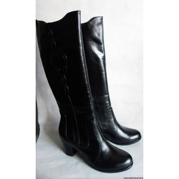 BnW Kozaki ze skóry cholewka 44 cm słupek 6,5 cmnr 43