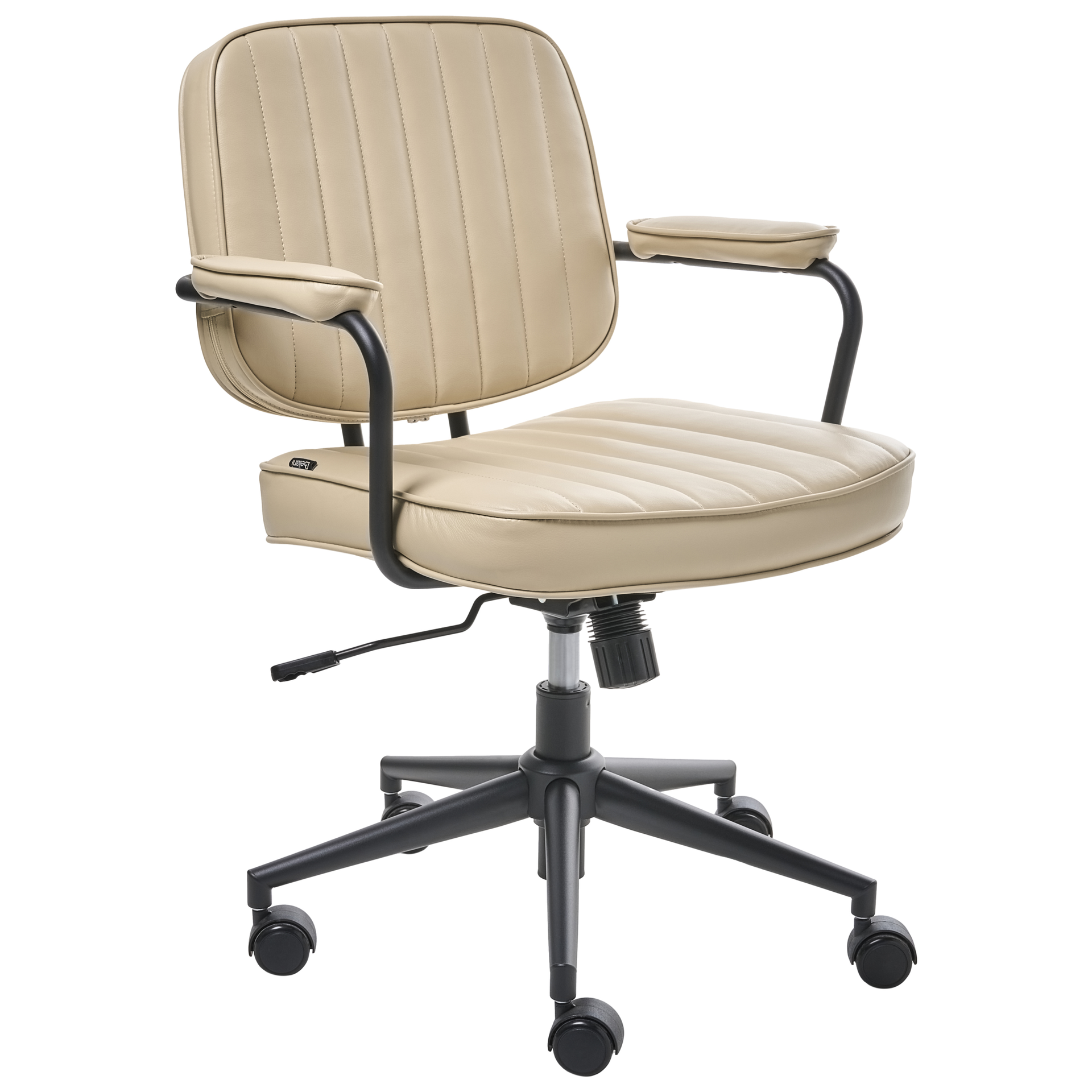 Beliani Krzesło obrotowe BERNE Ekoskóra Beżowy