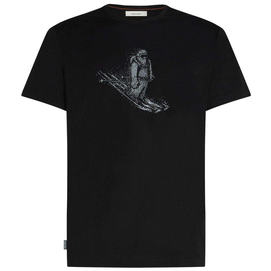 Koszulka męska Icebreaker Merino 150 Tech Lite Skiing Yeti Rozmiar: L / Kolor: czarny