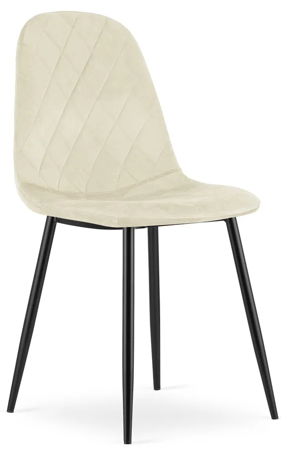 Beżowe krzesło tapicerowane metalowe E2-E54