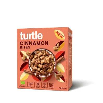Turtle Poduszki zbożowe cynamonowe 30% mniej cukru 300 g Bio - żywność
