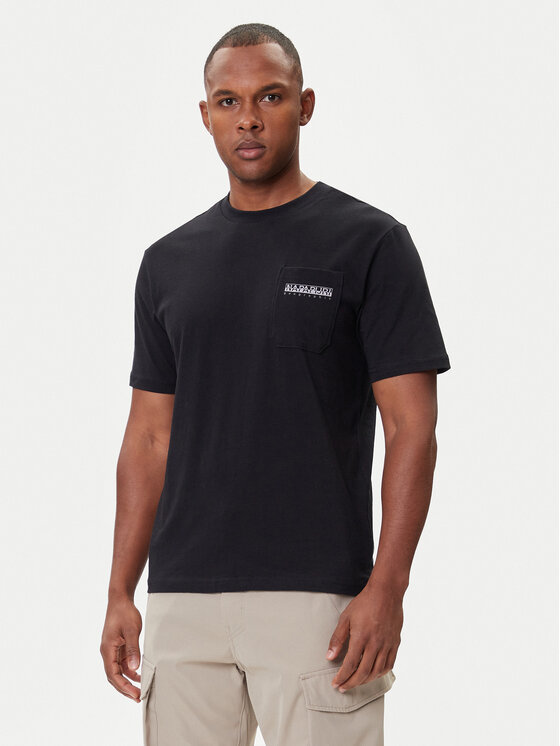 Napapijri T-Shirt S-Fanes NP0A88SE Czarny Regular Fit