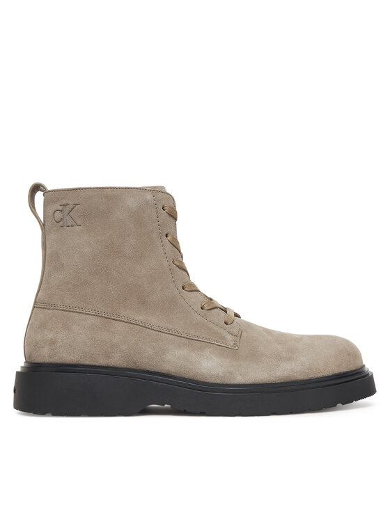 Calvin Klein Trzewiki Combat Ess Lace Up Zip Boot Su YM0YM01371 Szary