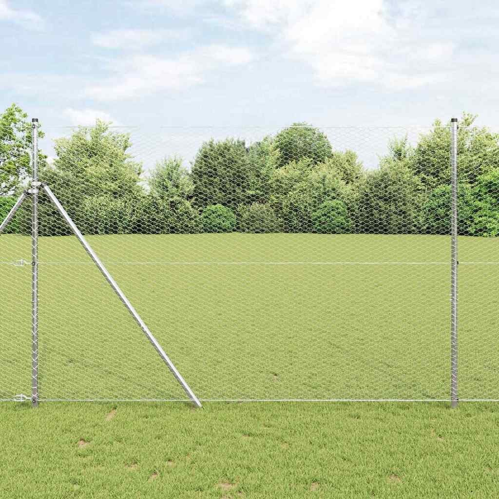 Lumarko Ogrodzenie sześciokątne Srebrny 1.5 x 50 m Stal galwanizowana