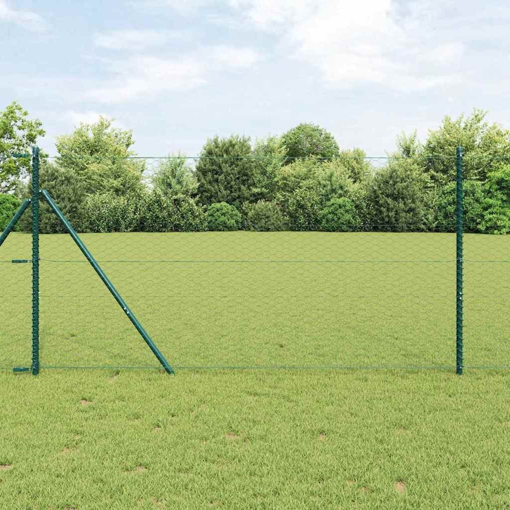 Lumarko Ogrodzenie sześciokątne Zielony 1 x 50 m Stal