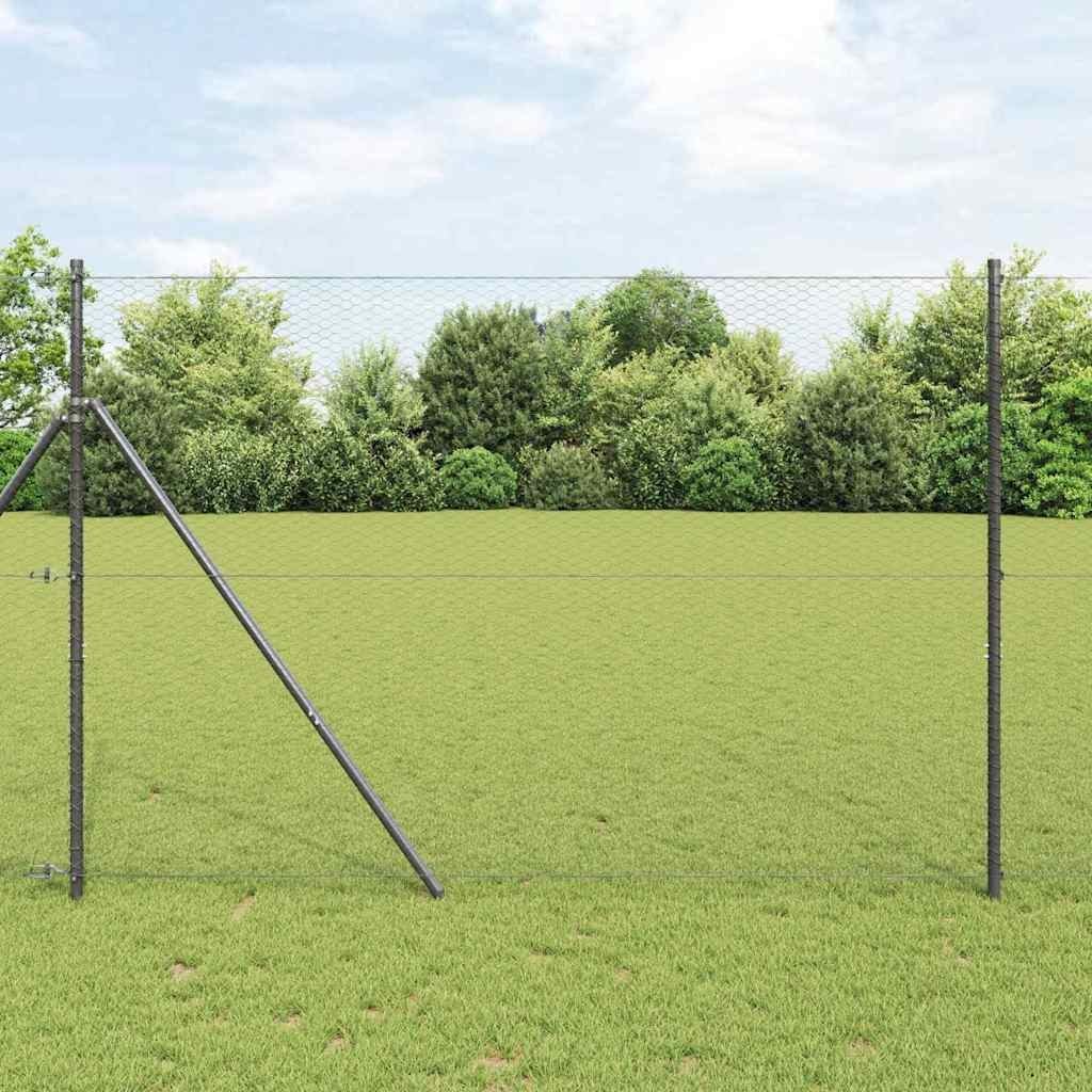 Lumarko Ogrodzenie sześciokątne Szary 1.5 x 50 m Stal