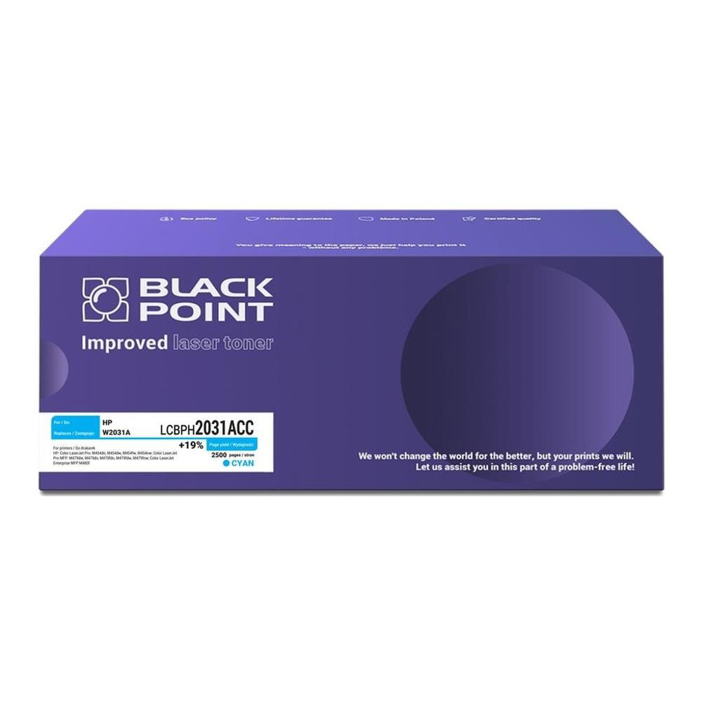 Toner Black Point do HP (W2031A) Cyan 2500 str. z chipem