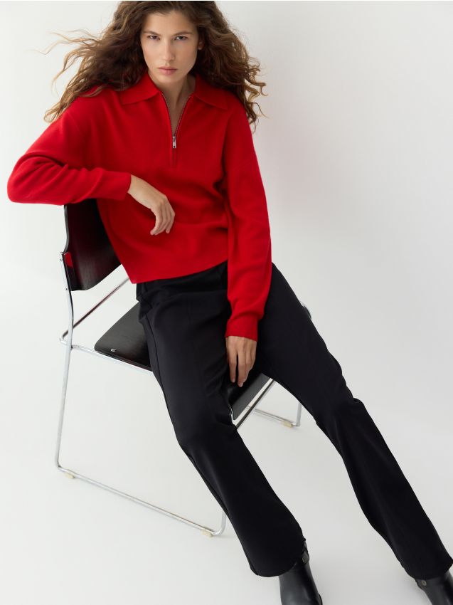 Reserved - Spodnie z wiskozą - czarny