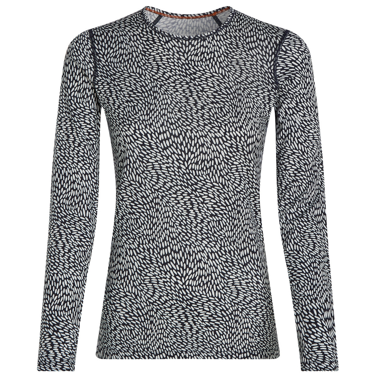 Damska koszulka Icebreaker Women Merino 200 Oasis LS Crewe Flock Forms AOP Rozmiar: S / Kolor: biały/czarny