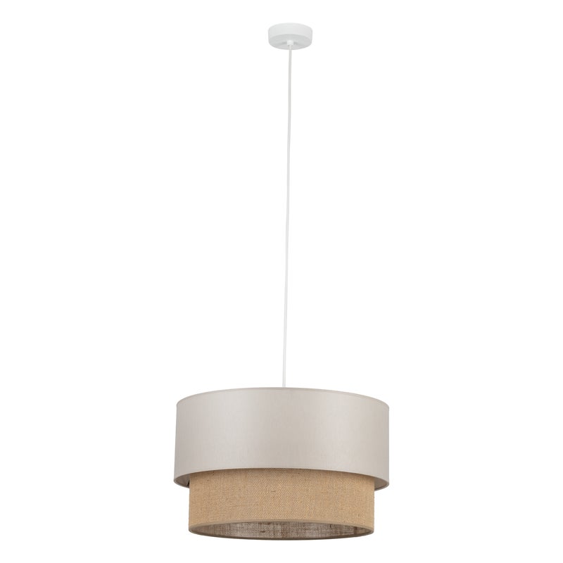 Lampa wisząca Duo 1xE27 45 cm beżowa juta TK LIGHTING
