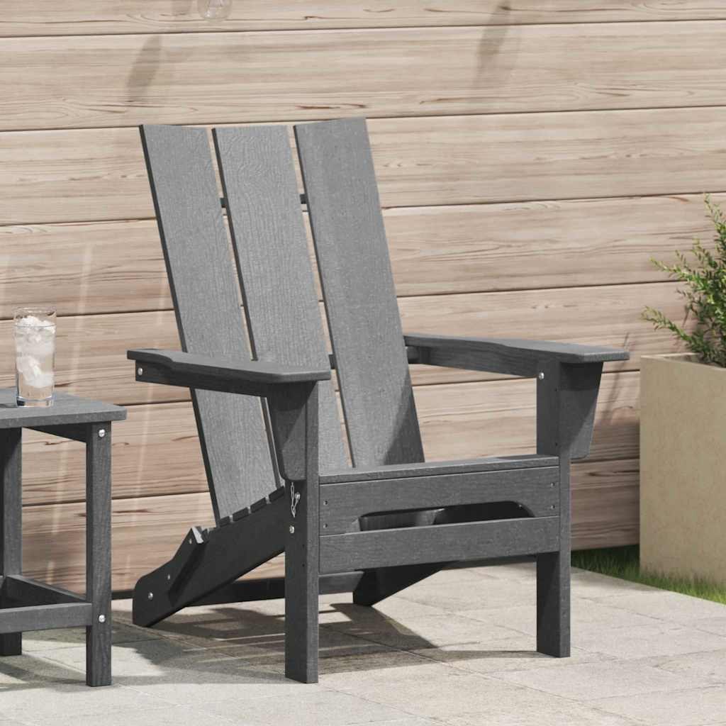 Składany fotel Adirondack Jasnoszary 74,5x80,5x92 cm HDPE