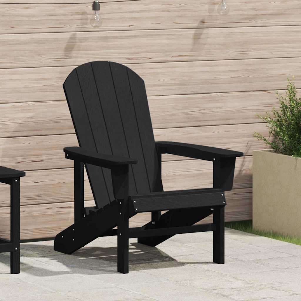 Krzesło Adirondack czarne, 74 x 82 x 91 cm, z HDPE.