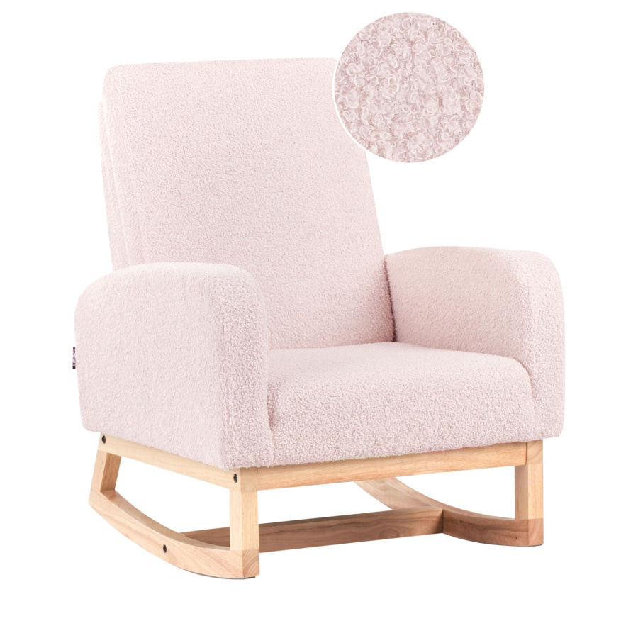 Toaletka dziecięca z taboretem Bujak na biegunach NORBY Boucle Pastelowy róż B626373