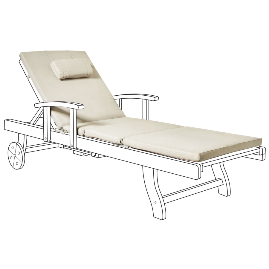 Blmeble Poduszka na leżak ogrodowy TOSCANA/JAVA/AMANTEA PREMIUM 189 x 58 cm Beżowoszary B629702