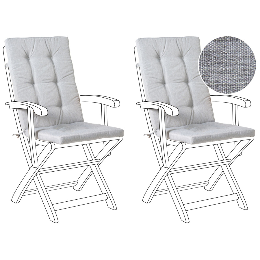 Zestaw 2 poduszek siedziskowych/oparciowych MAUI PREMIUM Szary melanż B625196