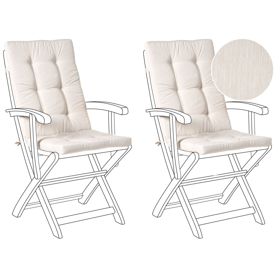 Blmeble Zestaw 2 poduszek siedziskowych/oparciowych MAUI PREMIUM Jasnobeżowy B625177