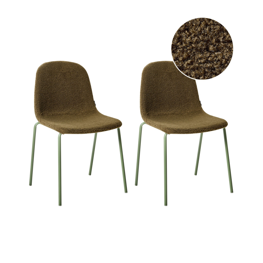 BLmeble Zestaw 2 krzeseł konferencyjnych LOMA Boucle Zielony B627211