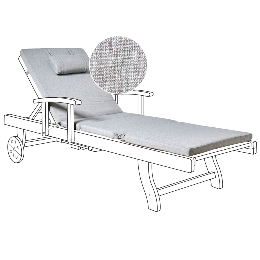 Blmeble Poduszka na leżak ogrodowy TOSCANA/JAVA/AMANTEA PREMIUM 189 x 58 cm Szary melanż B629645