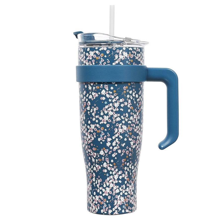 Kubek termiczny miami floral niebieski 5905896145789