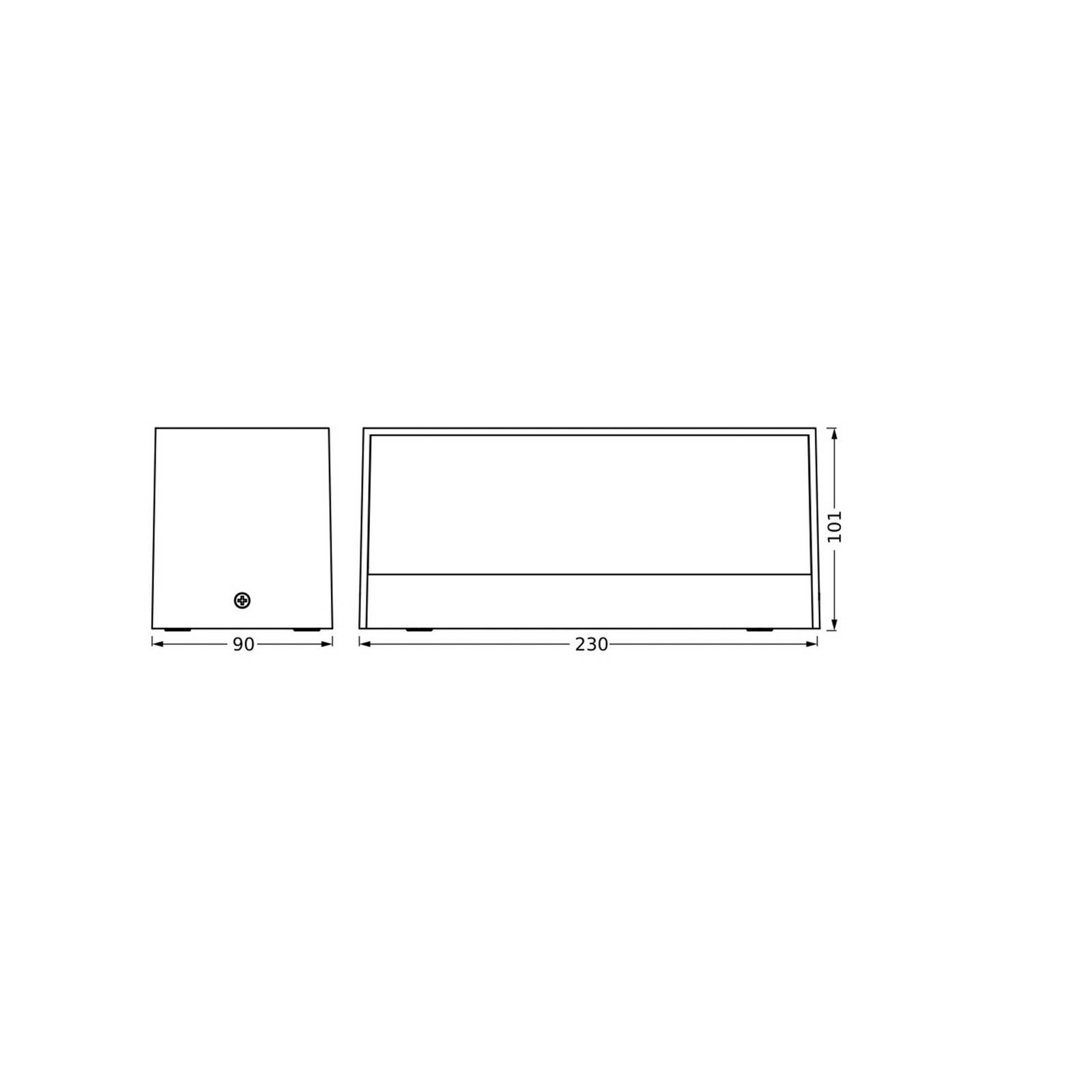 OSRAM Kinkiet zewnętrzny LED ENDURA STYLE IDRI, aluminiowy / szary / cynkowy, tworzywo sztuczne, nowoczesny