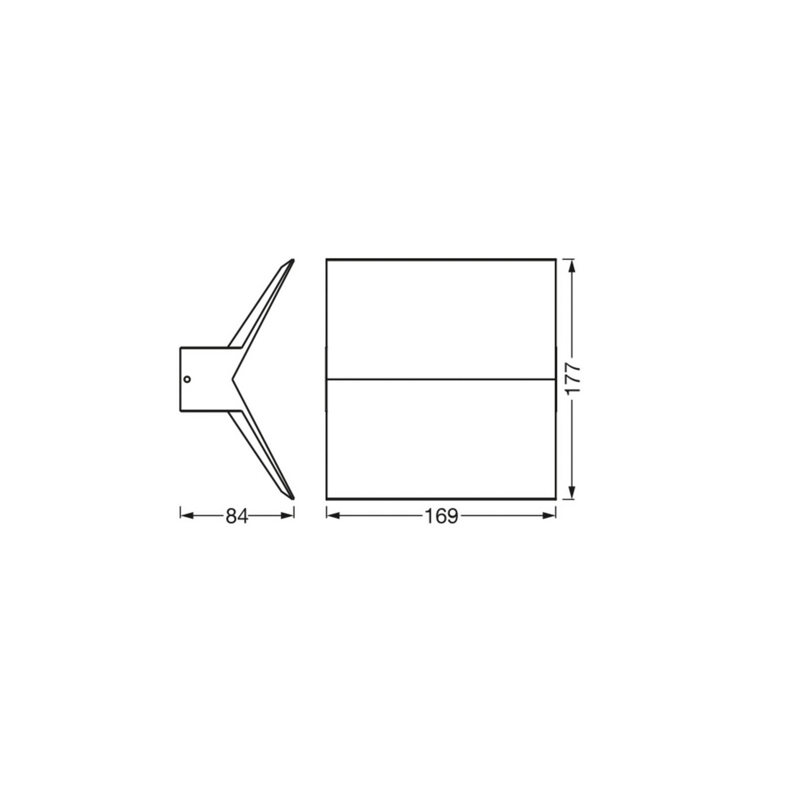 OSRAM Kinkiet zewnętrzny LED ENDURA STYLE BAT, aluminiowy / szary / cynkowy, aluminium, nowoczesny
