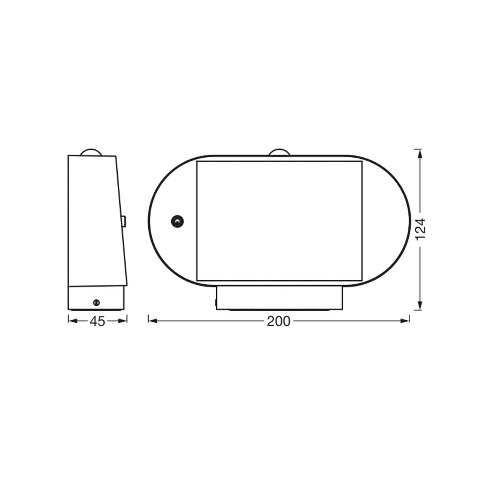 OSRAM Kinkiet LED z czujnikiem ENDURA STYLE SOLAR OVAL 20 cm 830, czarny, aluminium, nowoczesny