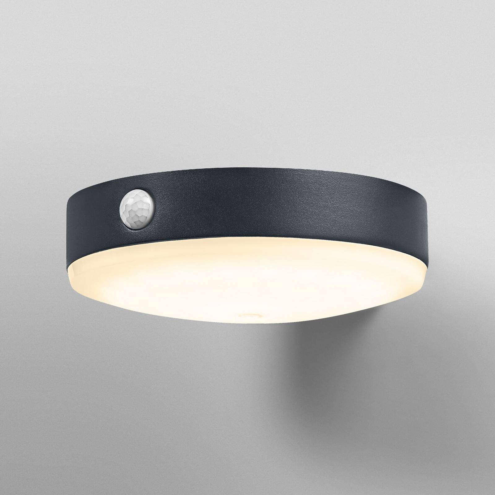 OSRAM Lampa ścienna LED z czujnikiem ENDURA STYLE TOSSA Solar 16 cm 830, czarny, aluminium, nowoczesny