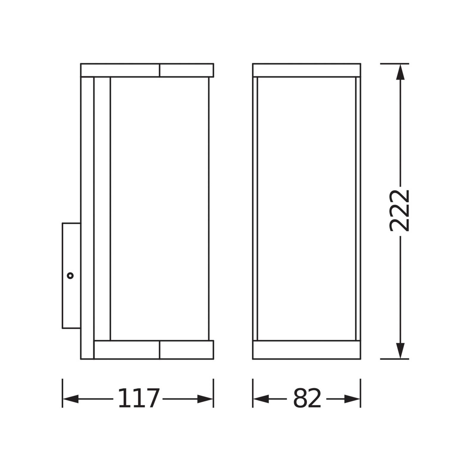 OSRAM Kinkiet zewnętrzny ENDURA CLASSIC TUBULAR, ciemnoszara IP44 możliwość ściemniania, aluminiowy / szary / cynkowy, aluminium, nowoczesny