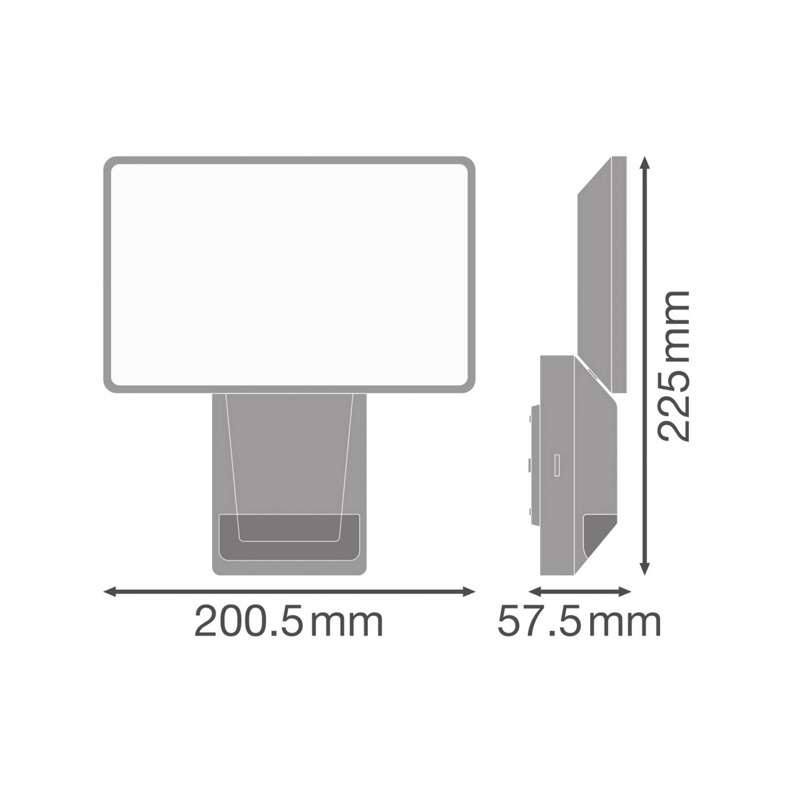 OSRAM Reflektor zewnętrzny LED z czujnikiem ENDURA PRO FLOOD, szary, 27 W FLOOD, aluminiowy / szary / cynkowy, tworzywo sztuczne