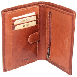 Portfel Męski Skórzany El Forrest Duży Pionowy Bez Zapięcia Suwak Na Bilon 955 R 29 RIFD BRĄZOWY 13,5 x 10,5 x 3 [cm]