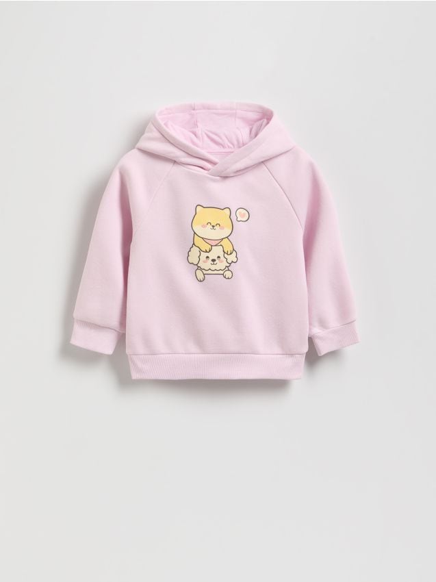 Reserved - Bluza z nadrukiem - pastelowy róż