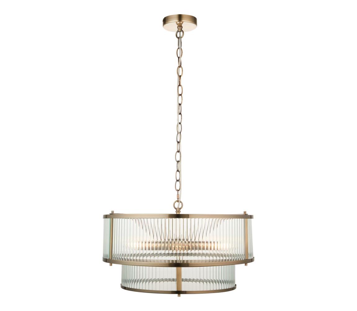 Endon 110944 - Żyrandol na łańcuchu RIDGETON 5xE14/6W/230V mosiądz